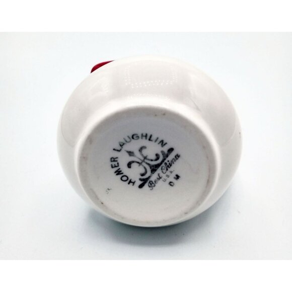 Creamer Pitcher Homer Laughlin Best China White Red Porcelain Vintage Serveware - Picture 12 of 15